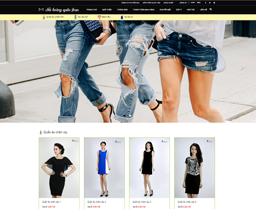 Web bán hàng quần jean - quần áo - nữ hoàng quần jean