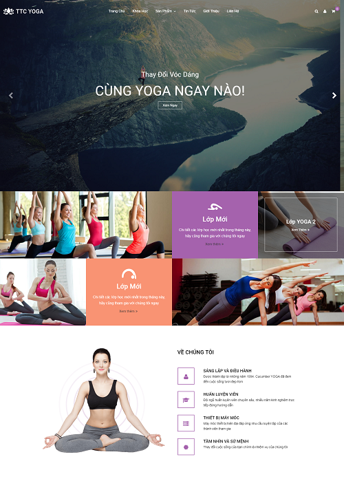 Web giao dục - trung tâm yoga