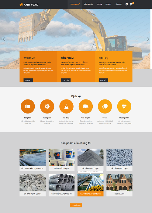 Web công ty vật liệu xây dựng