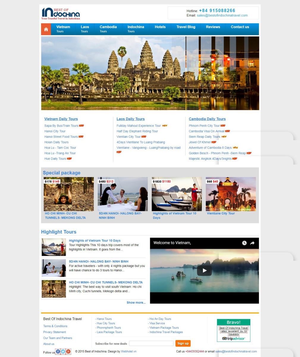 Web du lịch quốc tế indochina